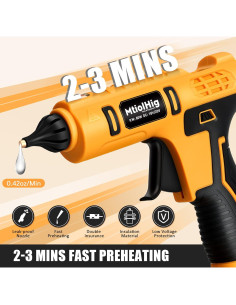 Pistola de Pegamento Caliente MtiolHig Inalámbrica 80W 2