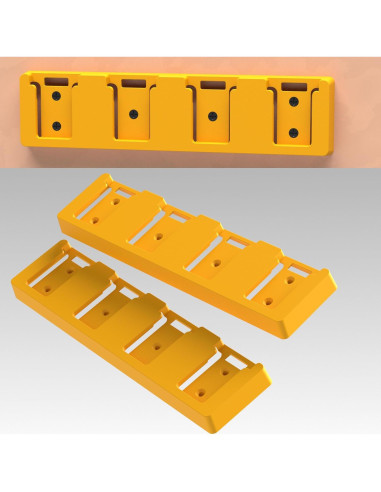 Soporte de Batería DeWalt 20V Amarillo para 4 Baterías