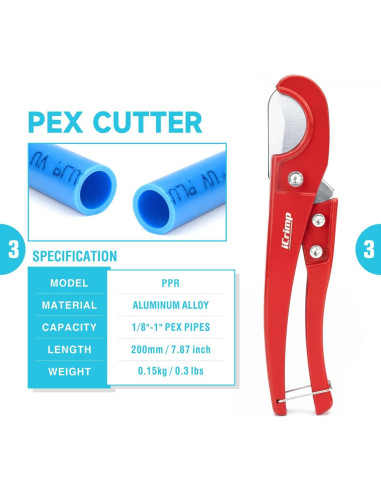 Kit de Herramientas PEX iCrimp 6 Piezas con Cortador