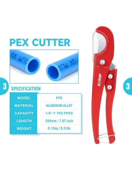 Kit de Herramientas PEX iCrimp 6 Piezas con Cortador