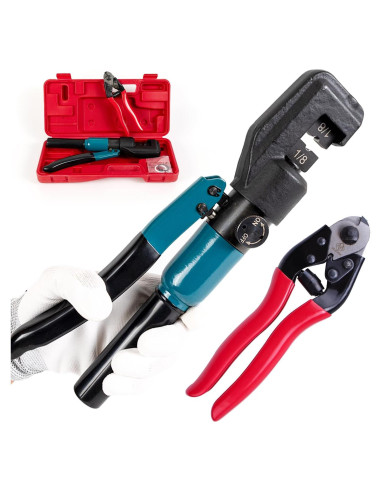 Crimpadora Hidráulica Muzata CK12 + Cortador de Cable 30 cm