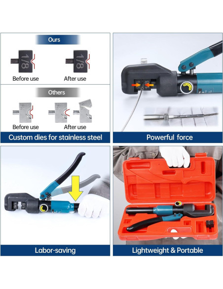 Crimpadora Hidráulica Muzata CK12 + Cortador de Cable 30 cm