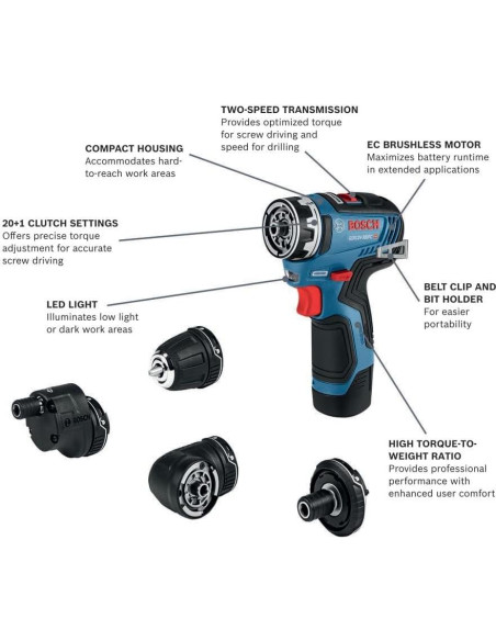 Taladro Destornillador Bosch GSR12V-300FC 12V 5-en-1