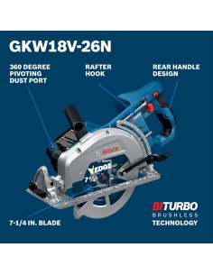 Sierra Circular Bosch GKW18V-26N 18V 6,67 cm Mango Trasero 2