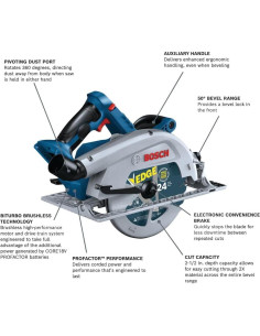 Sierra Circular BOSCH GKS18V-25 18V 7-1/4 Sin Escobillas 2