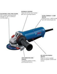 Amoladora Angular Bosch GWS11-450P 4.5" 11A Ergonómica 2