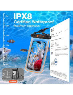Funda Impermeable Flotante IPX8 para iPhone y Samsung 8.5" 2