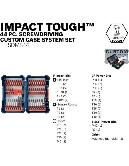 Juego de 44 Piezas de Destornilladores Bosch SDMS44