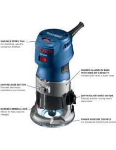 Router de Palma Bosch GKF125CEK 1.25 HP Velocidad Variable 2