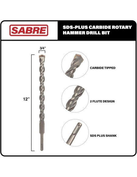 Broca SDS Plus 19 mm x 30 cm Sabre Tools para concreto