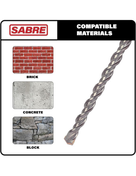 Broca SDS Plus 19 mm x 30 cm Sabre Tools para concreto