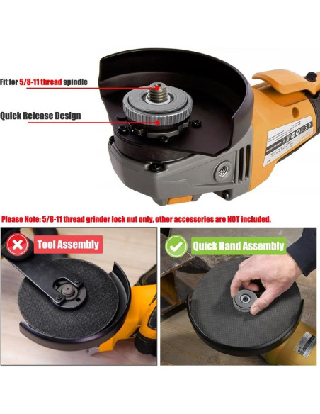 Tuerca de Amoladora Yakamoz 5/8-11 Liberación Rápida