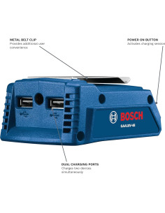 Adaptador USB Bosch GAA18V-48 18V Carga Doble 4.8A 2