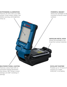 Luz de Trabajo LED BOSCH GLI18V-800N 800 Lúmenes Portátil 2