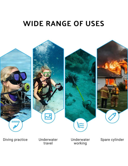 Tanque de Buceo HOUVAN H400 1.0L hasta 20 min de uso