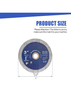 Hoja de Diamante AOQIVIS 7.6 cm para Amoladora Bosch - 2 Pzas 2