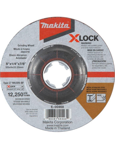 Disco Abrasivo Makita E-00468 X-Lock 125mm Grano 36 Metal