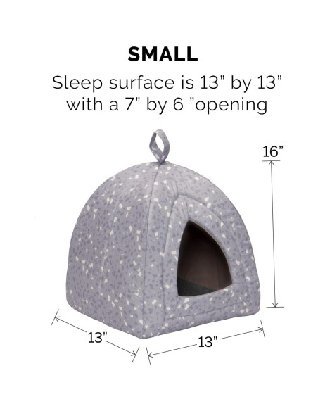 Cueva para Gatos Furhaven Pequeña Terrazzo Gris Lavable