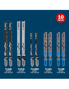 Cuchillas de Sierra de Calar BOSCH T5002, 10 Piezas, Madera y Metal 2