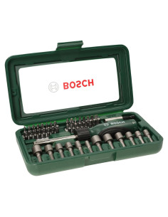 Juego de destornilladores Bosch 46 piezas con soporte magnético