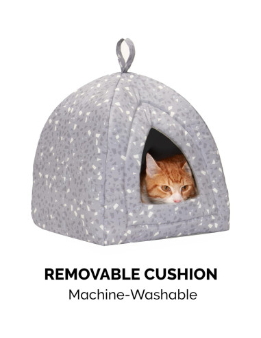 Cueva para Gatos Furhaven Pequeña Terrazzo Gris Lavable