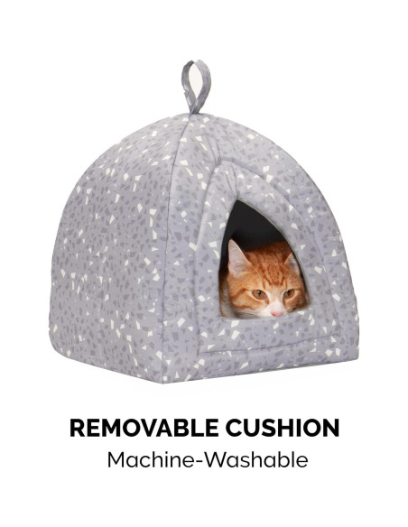 Cueva para Gatos Furhaven Pequeña Terrazzo Gris Lavable