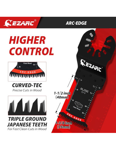 Hoja de Sierra Oscilante EZARC 5 PCS Dientes Japoneses