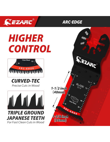 Hoja de Sierra Oscilante EZARC 5 PCS Dientes Japoneses