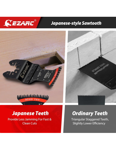 Hoja de Sierra Oscilante EZARC 5 PCS Dientes Japoneses