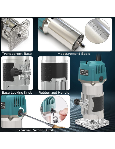 Router Compacta TwoWin 800W 1.25hp con 15 Brocas