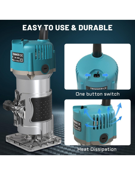 Router Compacta TwoWin 800W 1.25hp con 15 Brocas