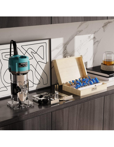 Router Compacta TwoWin 800W 1.25hp con 15 Brocas