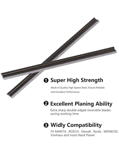 Cuchillas de cepillo Farady 82mm HSS Paquete de 10