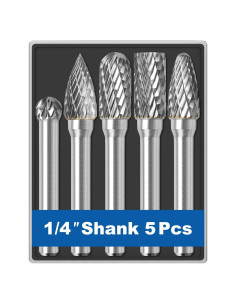 Juego de 5 Fresas de Carburo Sworker 1/4" (6.35mm) 8mm