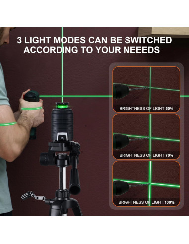 Nivel láser Firecore G30 con trípode y línea verde 360