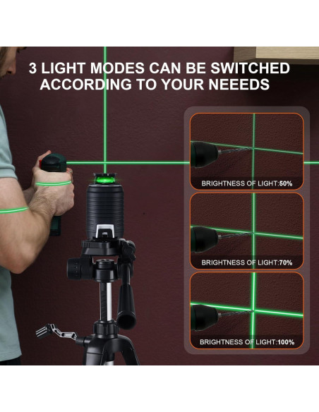 Nivel láser Firecore G30 con trípode y línea verde 360