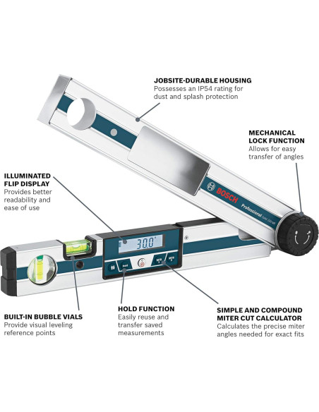 Medidor de Ángulo Digital Bosch GAM 220 MF 4 en 1