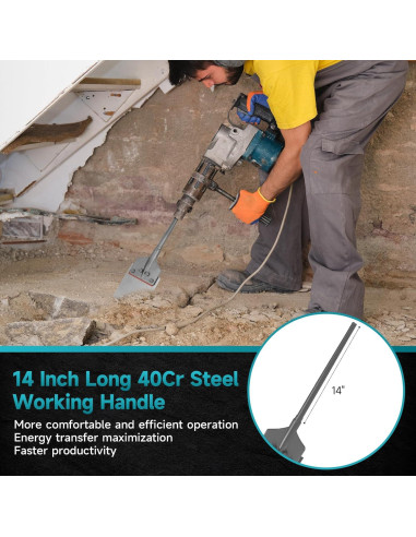 Cincel raspador de piso YOSIGHT 15.24 cm SDS-Max acero