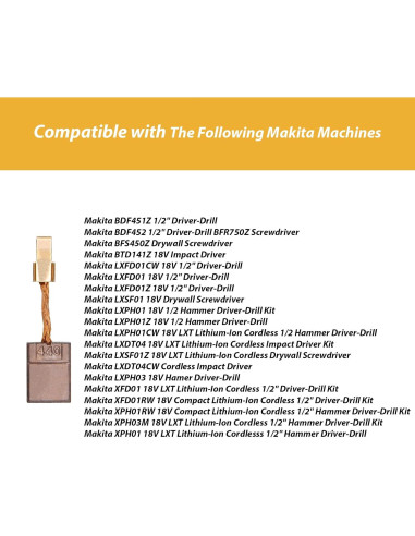 10 Piezas Repuesto Cepillo Carbón Makita CB-440 CB-448