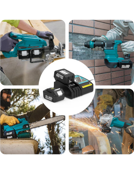 2 Baterías 5000mAh 18V y Cargador Makita BL1850B MT7218