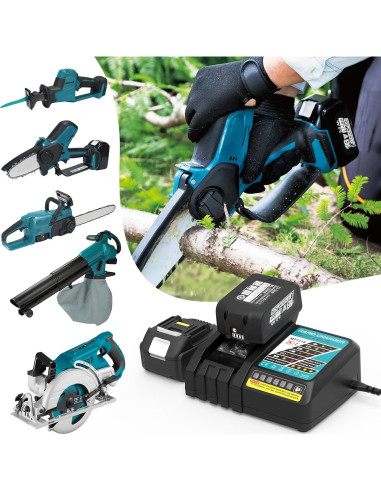 2 Baterías 5000mAh 18V y Cargador Makita BL1850B MT7218