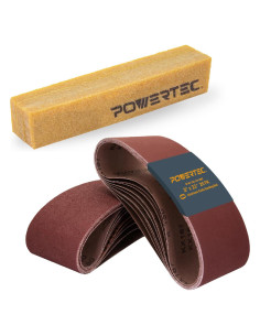 Cintas de Lijado 3x53 cm POWERTEC 40-240 Granos + Stick