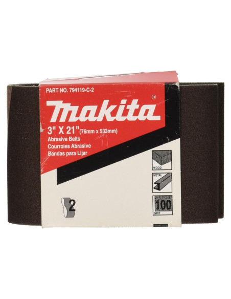 Cinta Abrasiva Makita 742308-3 7,62x53,34cm Grano 80 (10/Paq) Cinta Abrasiva Makita 742308-3 7,62x53,34cm Grano 80 (10/Paq)