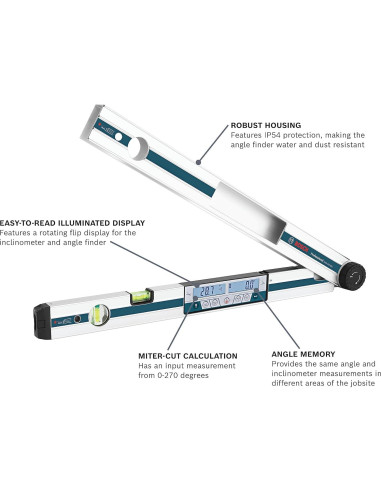 Buscador de Ángulo Digital Bosch GAM 270 MFL 5 en 1