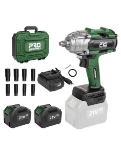 Llave de Impacto Inalámbrica Prostormer 800Nm 21V 2 Baterías