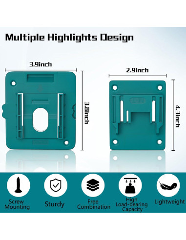 10 Soportes para Baterías y Herramientas Makita 18V