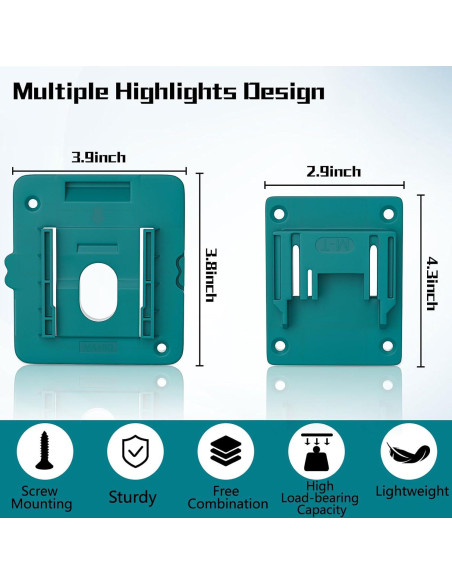 10 Soportes para Baterías y Herramientas Makita 18V