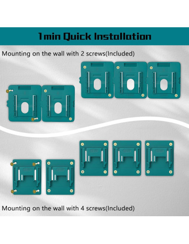 10 Soportes para Baterías y Herramientas Makita 18V