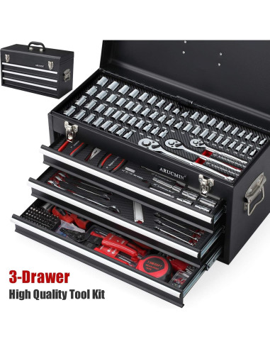 Juego de Herramientas ARUCMIN 438 Piezas Caja 3 Cajones