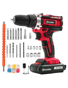 Taladro Inalámbrico Creddux 21V con 84 Accesorios